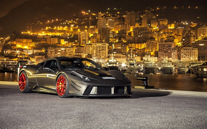 Prior Design Ferrari 458 Italia in Monaco at Night