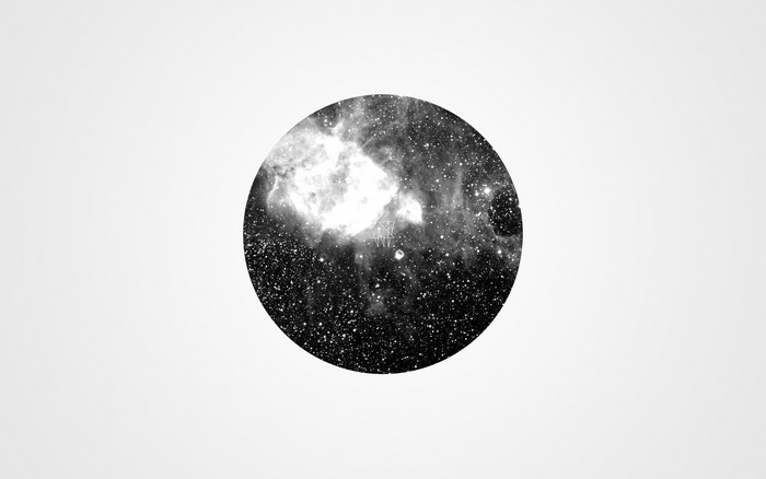 Minimalist monochrome galaxy circle