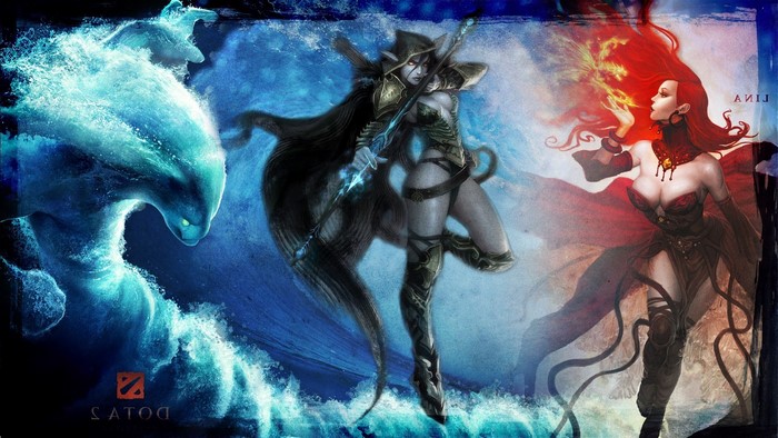 Dota 2: Lina, Drow Ranger, and Morphling
