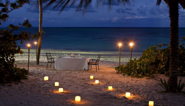 Romantic Candlelit Beach Dinner by the Sea