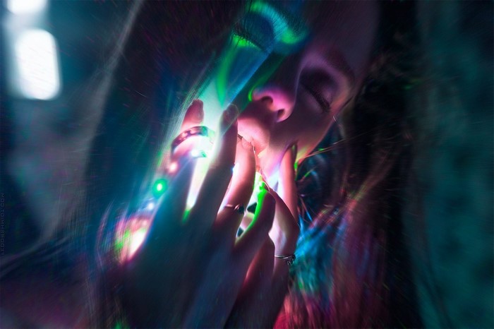 Fedor Shmidt with colorful lights