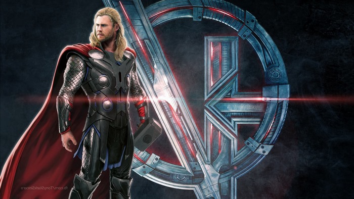 Thor from The Avengers with Avengers logo
