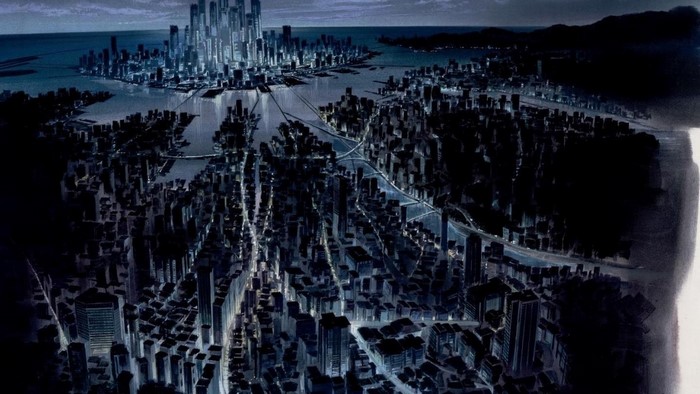 Ghost in the Shell anime cityscape