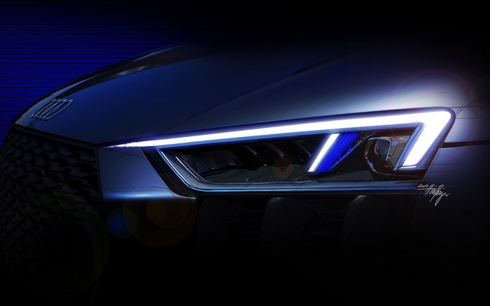 Audi R8 concept art car headlight sketch