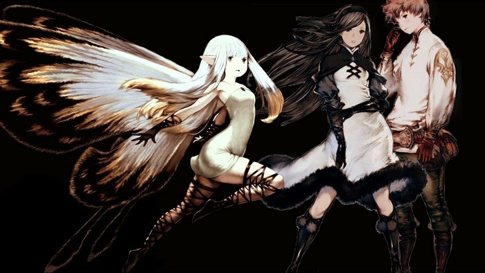Bravely Default characters Airy, Agnes, and Tiz