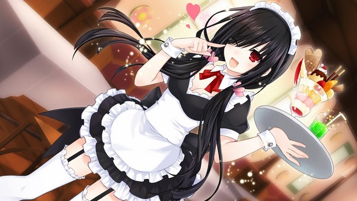 Kurumi Tokisaki from Date A Live in a maid outfit