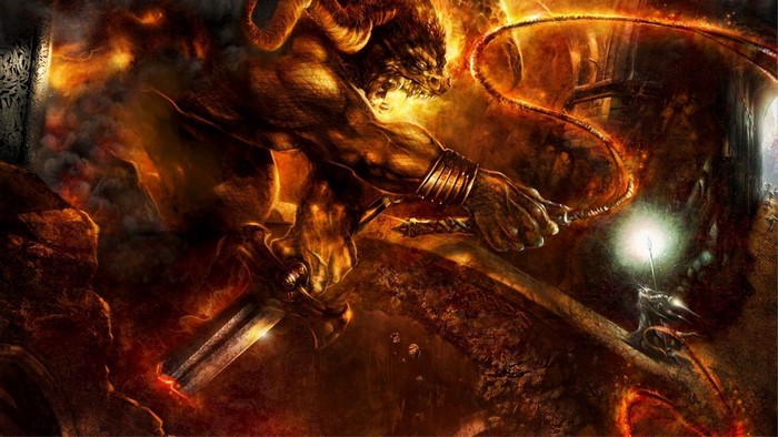 Balrog from The Lord of the Rings fighting Gandalf