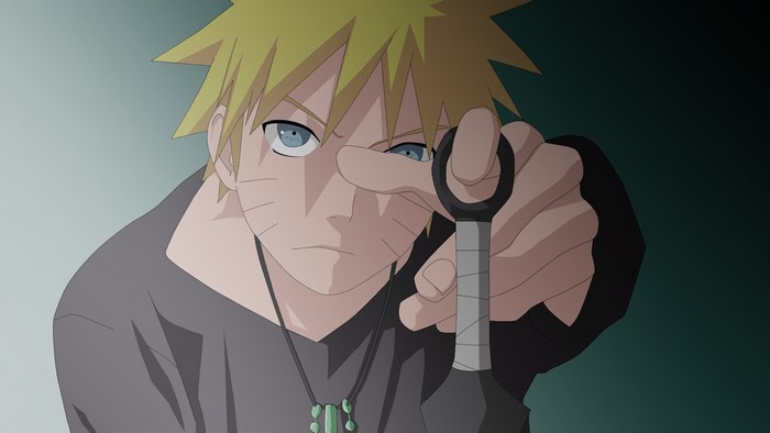 Naruto Uzumaki from Naruto Shippuden holding a kunai