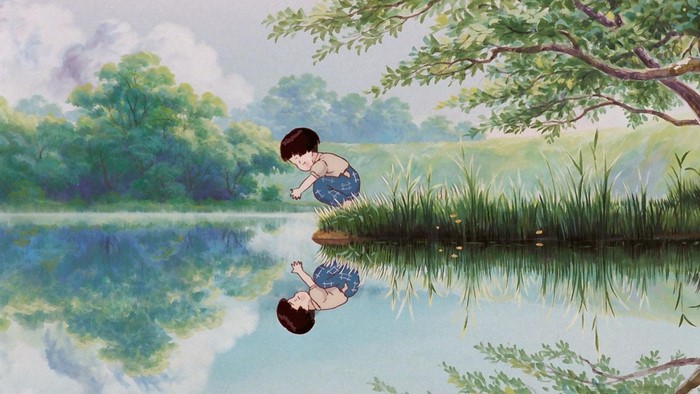 Studio Ghibli Boy by the Water Reflection