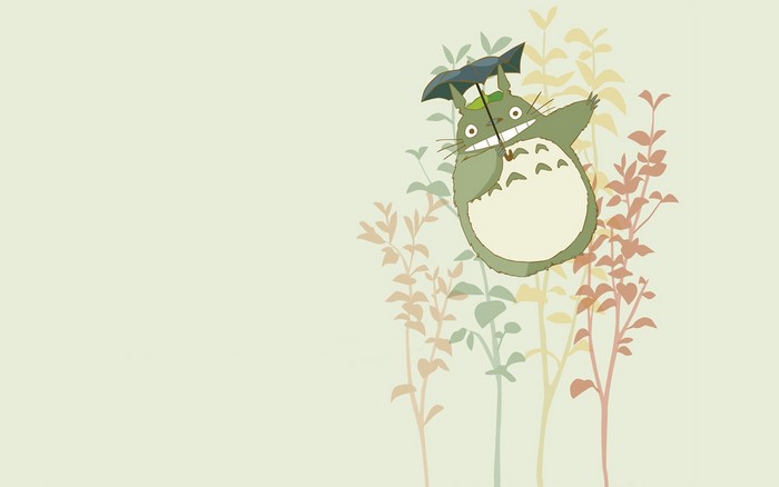 Totoro from My Neighbor Totoro with umbrella