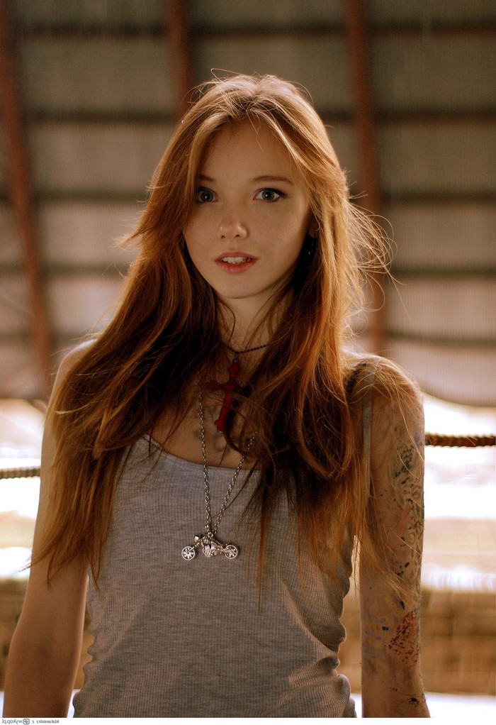 Olesya Kharitonova with Red Hair and Tattoo