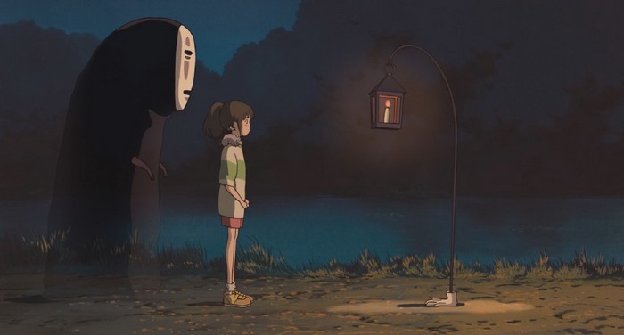 No-Face and Chihiro from Spirited Away