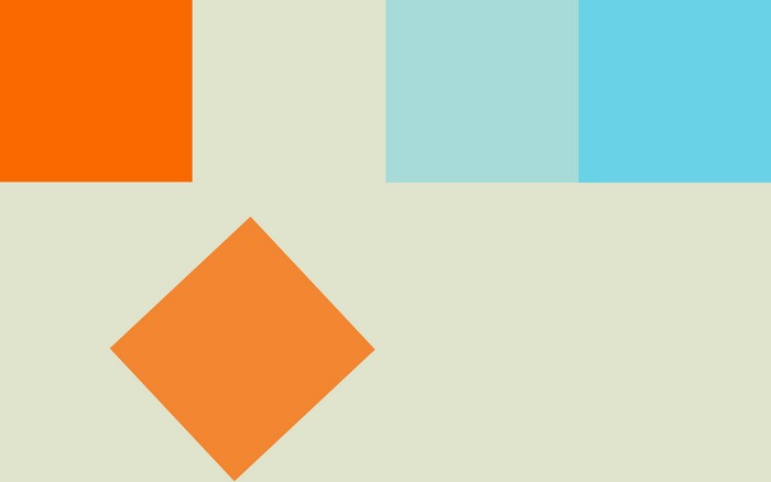Abstract geometric shapes in orange and blue