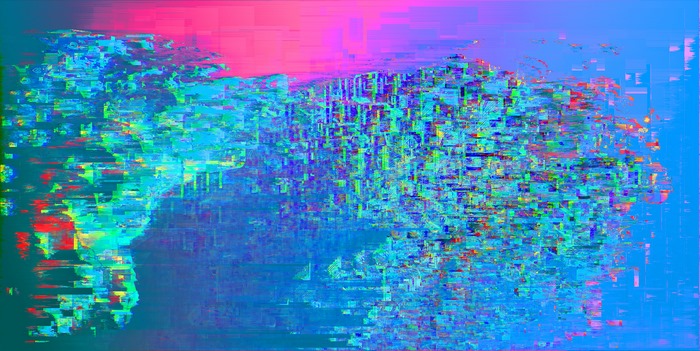 Glitch art abstract digital image