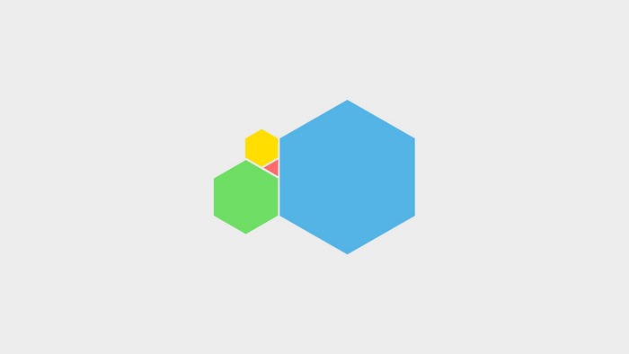 Minimalist geometric composition of hexagons