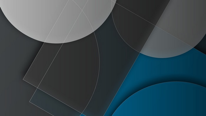 Abstract geometric shapes with blue and gray circles