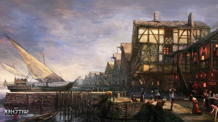 The Witcher 3 Wild Hunt Port City Scene