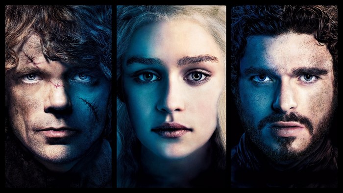 Tyrion Lannister, Daenerys Targaryen, and Robb Stark from Game of Thrones