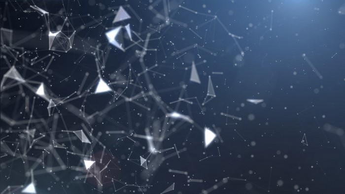 Abstract plexus of glowing particles and lines