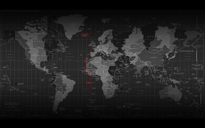 World Map of Standard Time Zones