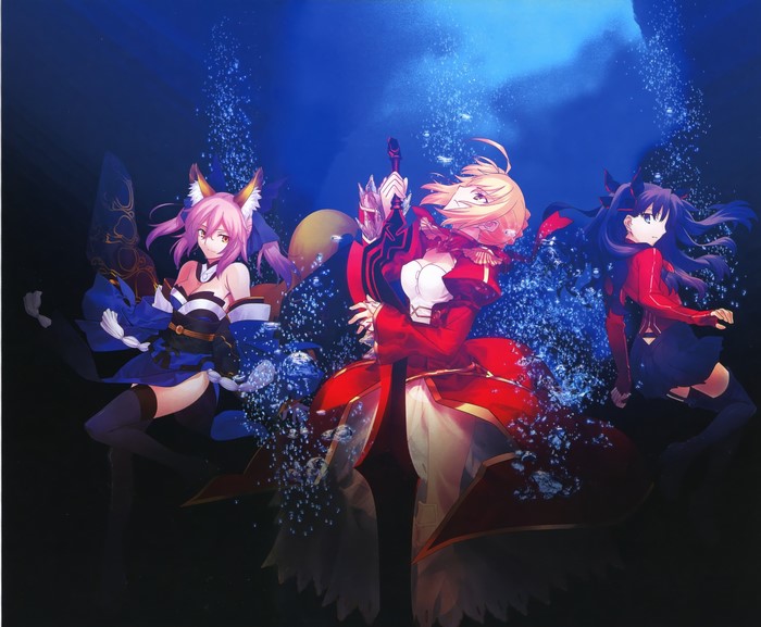 Nero, Tamamo, and Rin from Fate/Extra