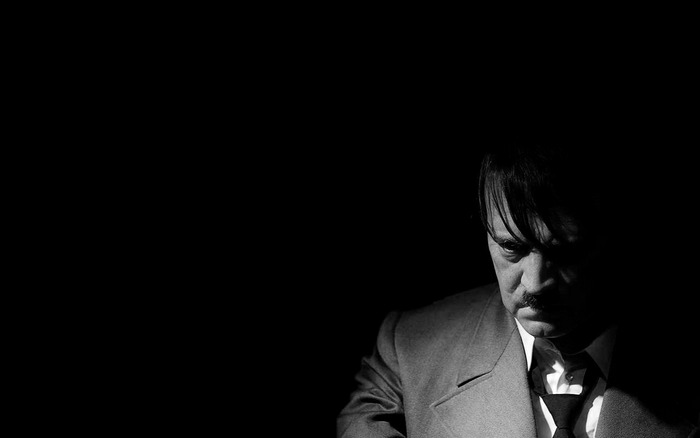 Adolf Hitler in Dramatic Black and White Portrait