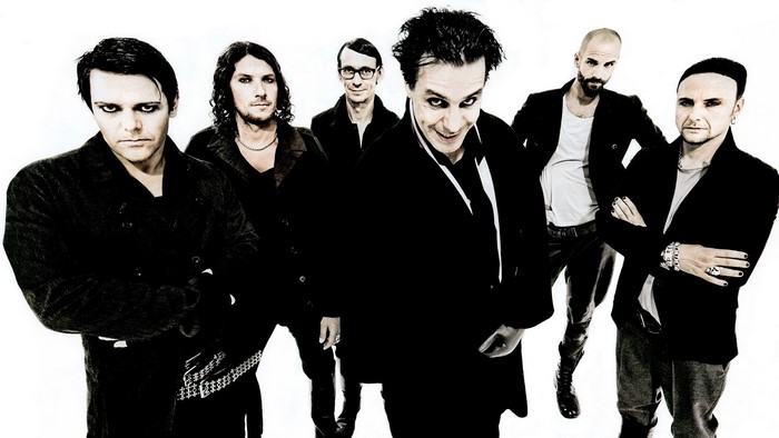Rammstein band members posing for a photo