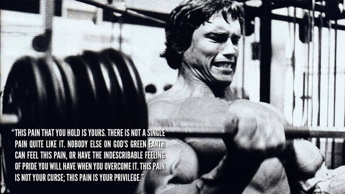 Arnold Schwarzenegger motivational bodybuilding quote