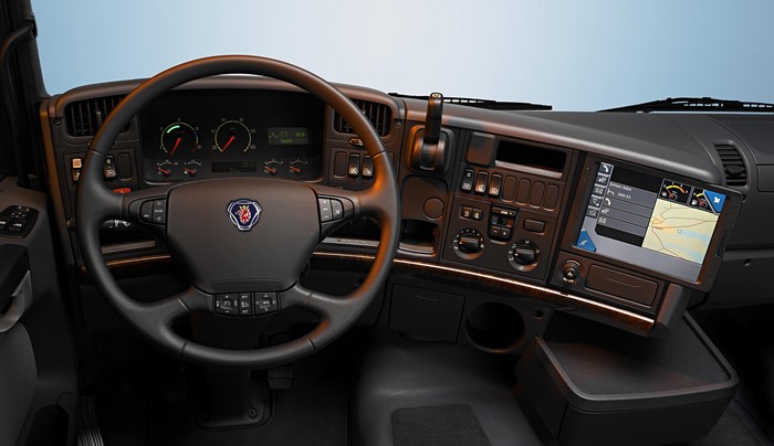 Scania Truck Interior Dashboard and Steering Wheel