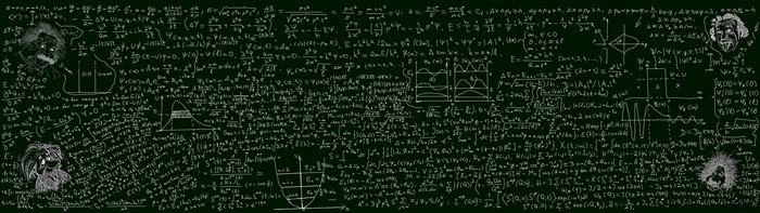 Physics and Math Equations on a Blackboard