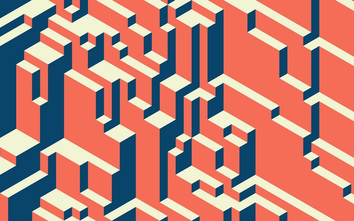 Abstract Isometric 3D Blocks Pattern