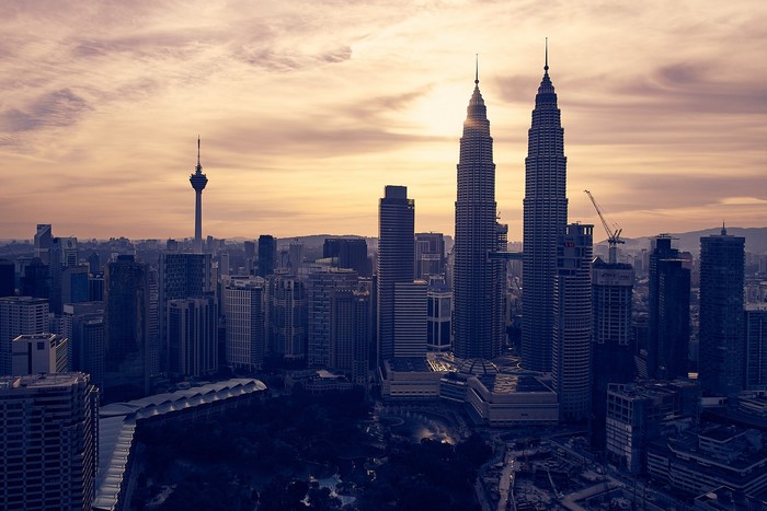 Kuala Lumpur Cityscape with Petronas Towers and KL Tower