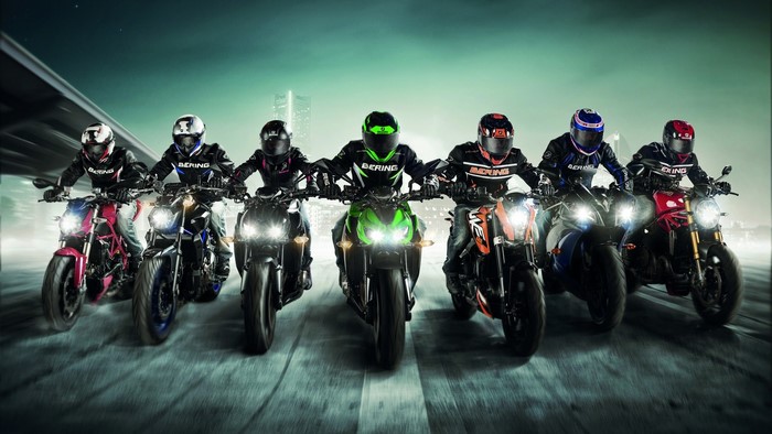 Group of motorcyclists on sport bikes