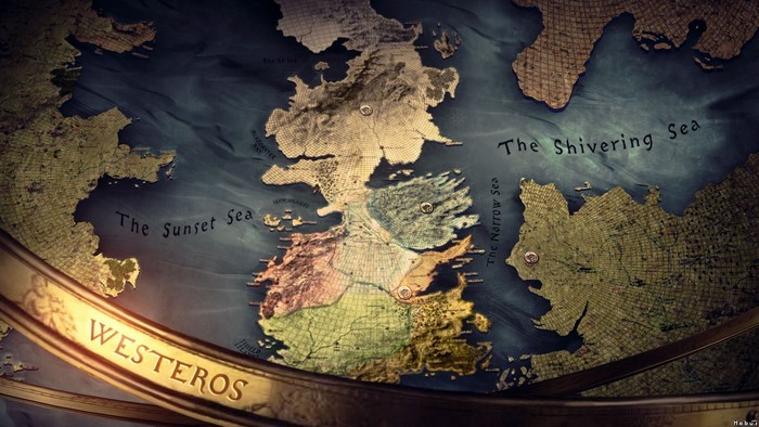 Map of Westeros from Game of Thrones