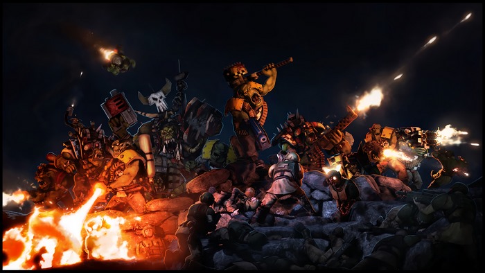 Orcs from Warhammer 40,000 in battle