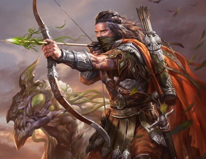 Warrior Archer with Creature from Legend of the Cryptids Artwork