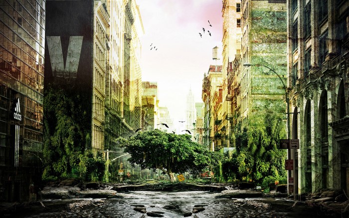Apocalyptic City Overrun by Nature