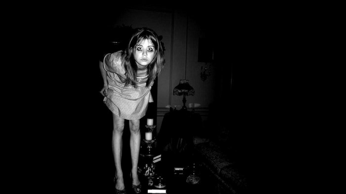 Allison Harvard in a horror scene