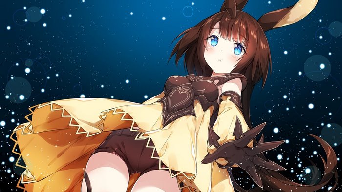 Anime girl with bunny ears and brown hair