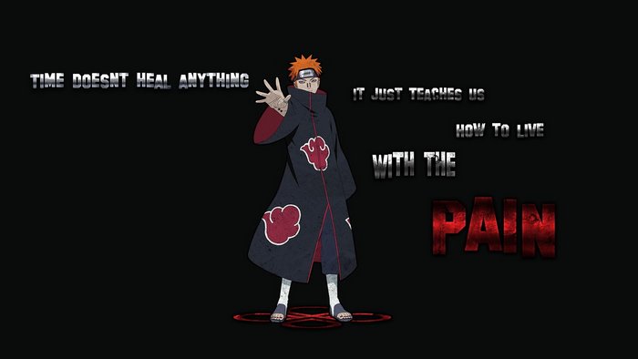 Pain from Naruto Shippuden with quote