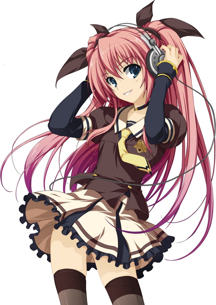 Reika Nikaidoh from Akatsuki no Goei with headphones