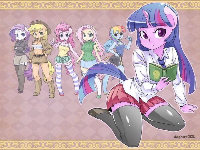 Humanized My Little Pony Characters Including Twilight Sparkle