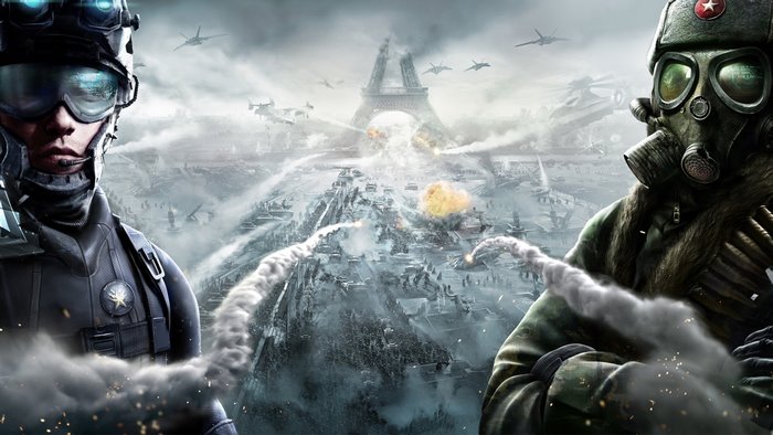 Tom Clancy's EndWar soldiers in war-torn Paris