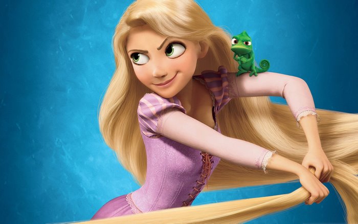 Rapunzel from Tangled with Pascal