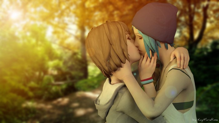 Max Caulfield and Chloe Price from Life is Strange kissing