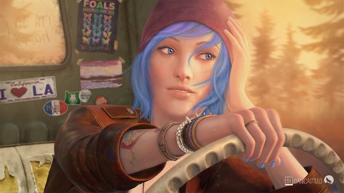Chloe Price from Life is Strange driving