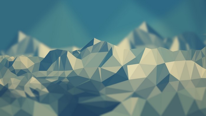 Low poly mountains landscape