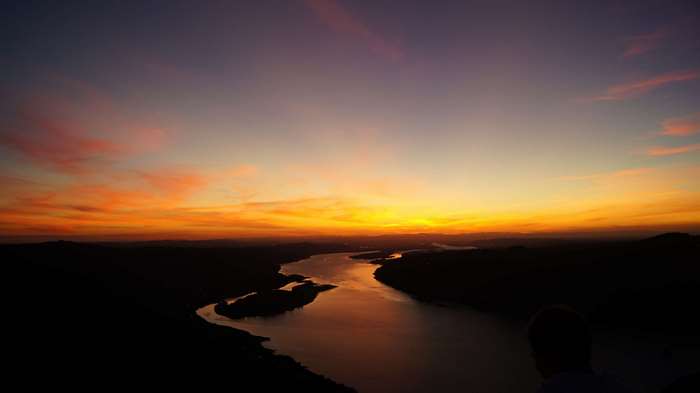 Sunset over a river in Oregon