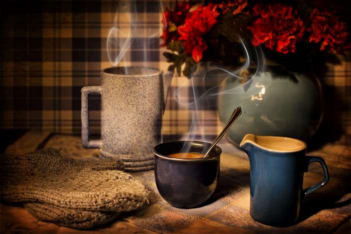 Cozy Winter Morning with Hot Drinks
