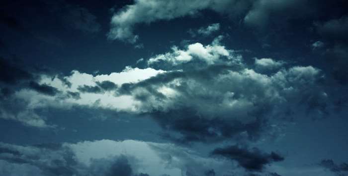 Dark blue stormy clouds in the sky